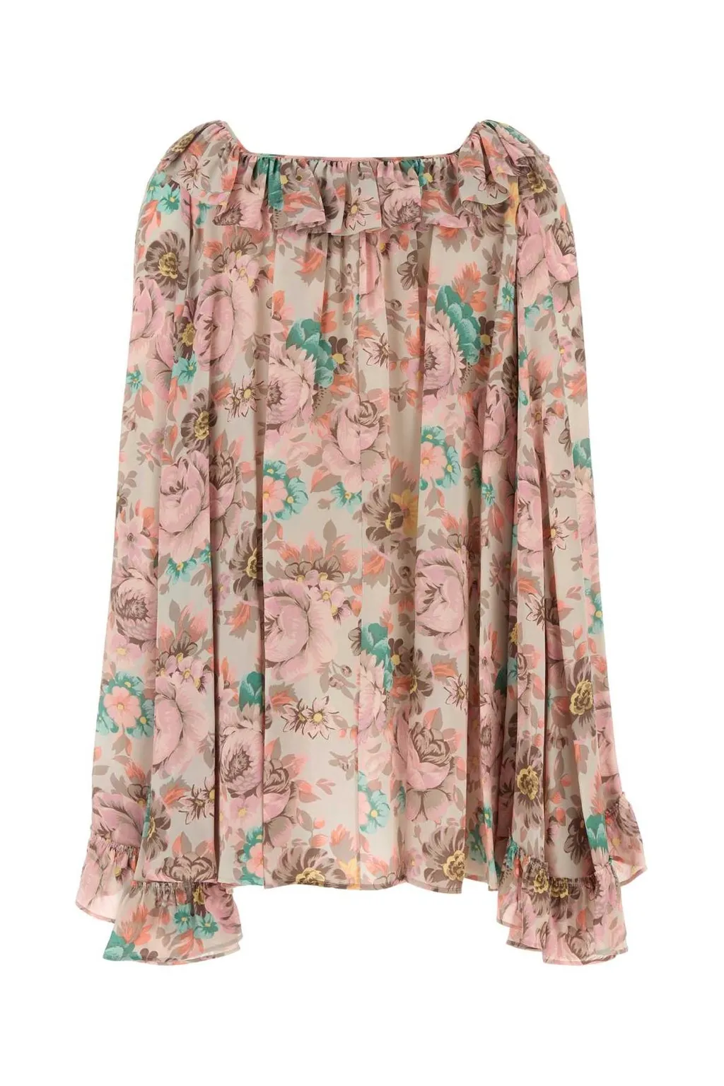Square-Neck Ruffled Mini Dress