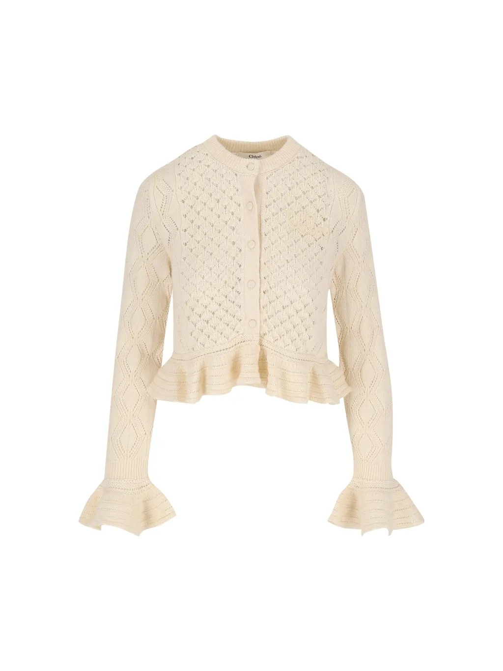 Ruffled Knit Cardigan