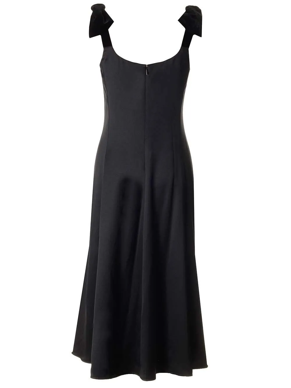 Velvet Bow Detailed Midi Dress