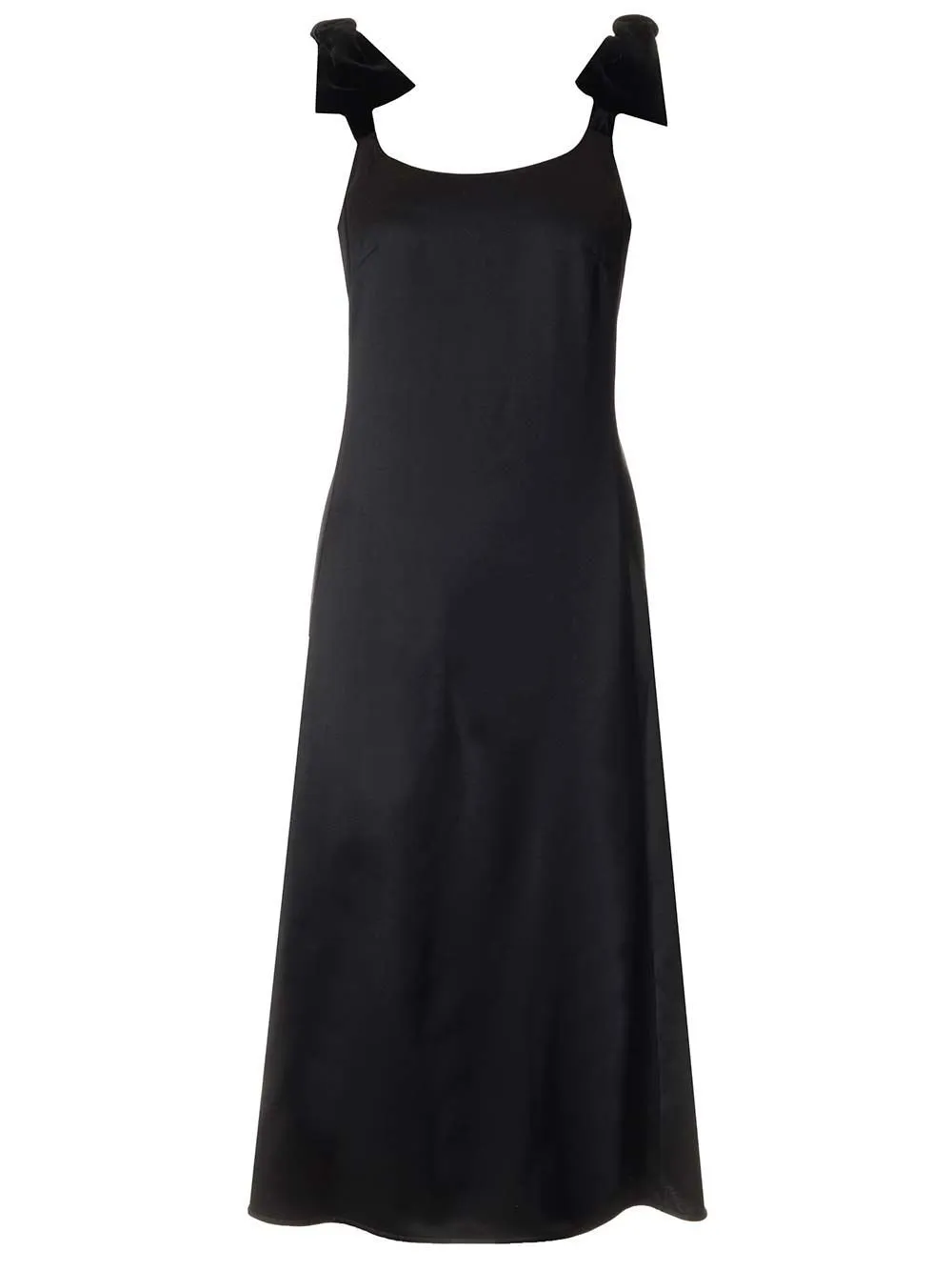 Velvet Bow Detailed Midi Dress