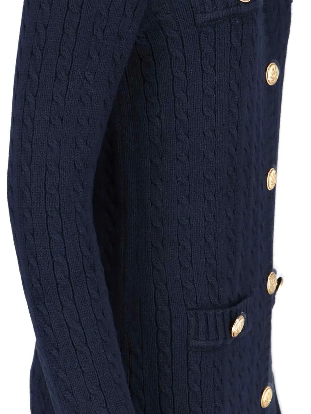 Buttoned Long Knit Cardigan