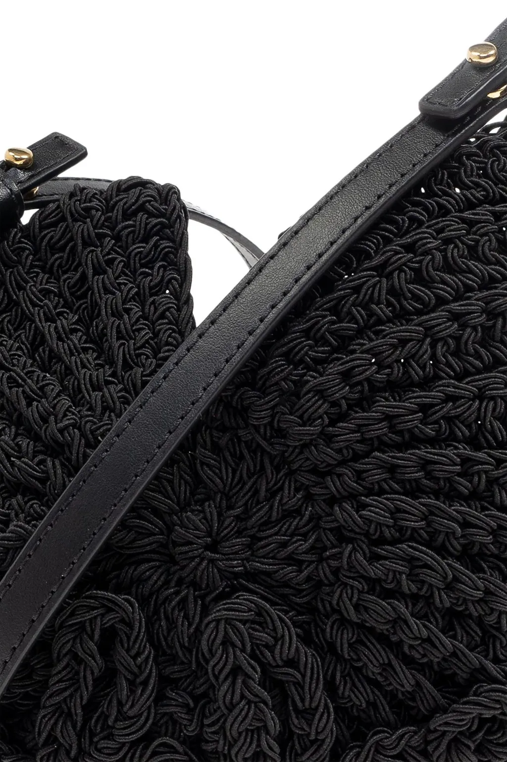 Logo Detailed Woven Crossbody Bag