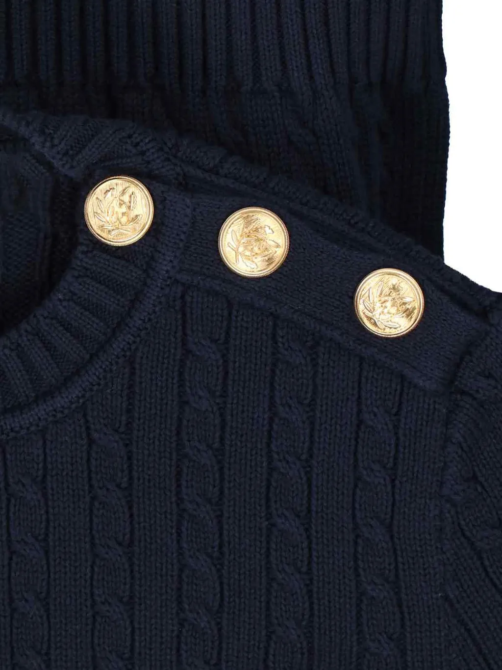 Buttoned-Detail Knitted Jumper