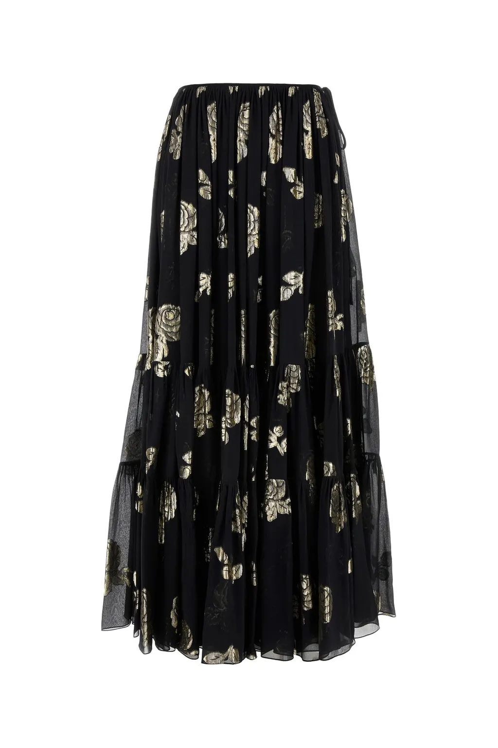 Floral Pattern Midi Skirt