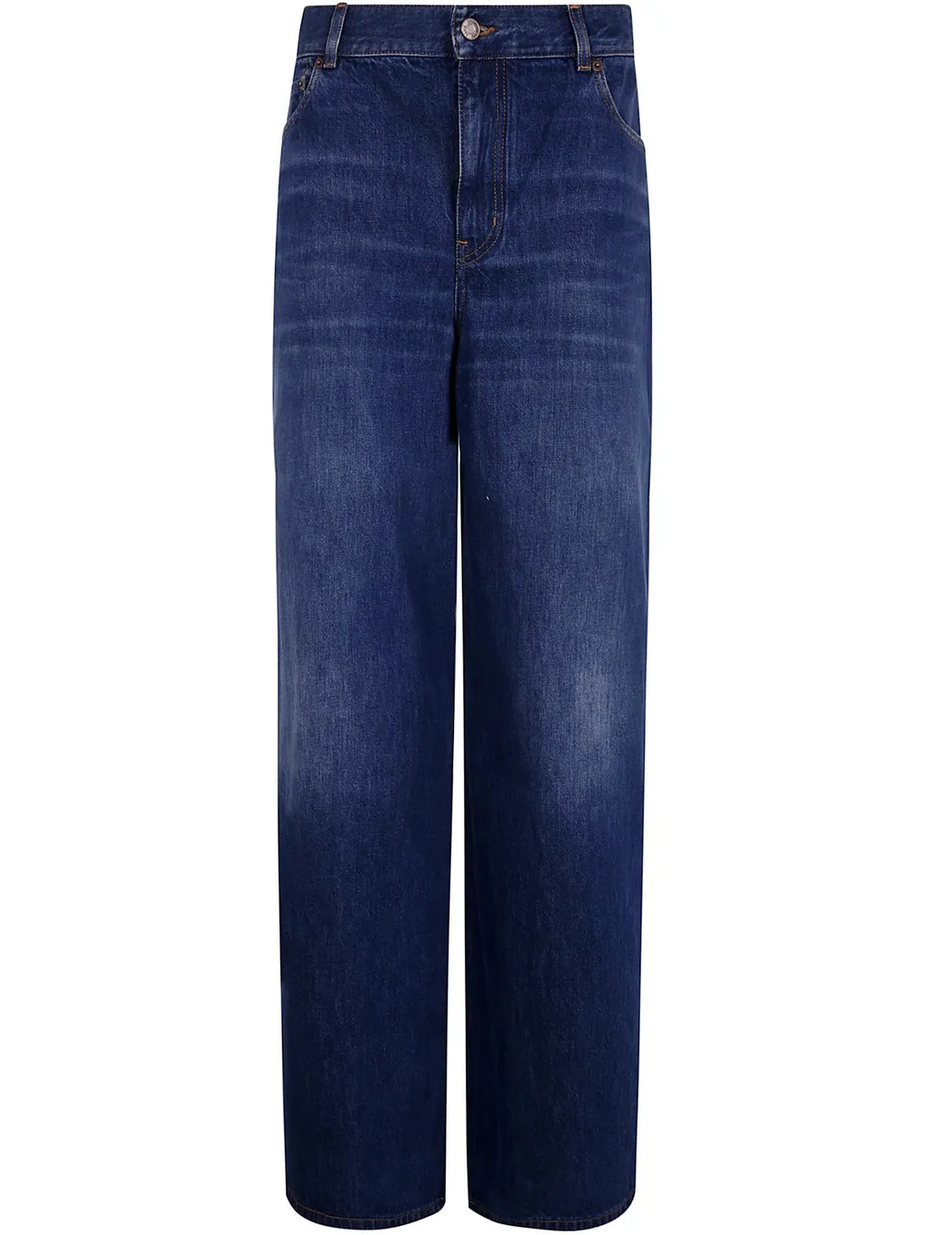 Logo Patch Distressed Jeans