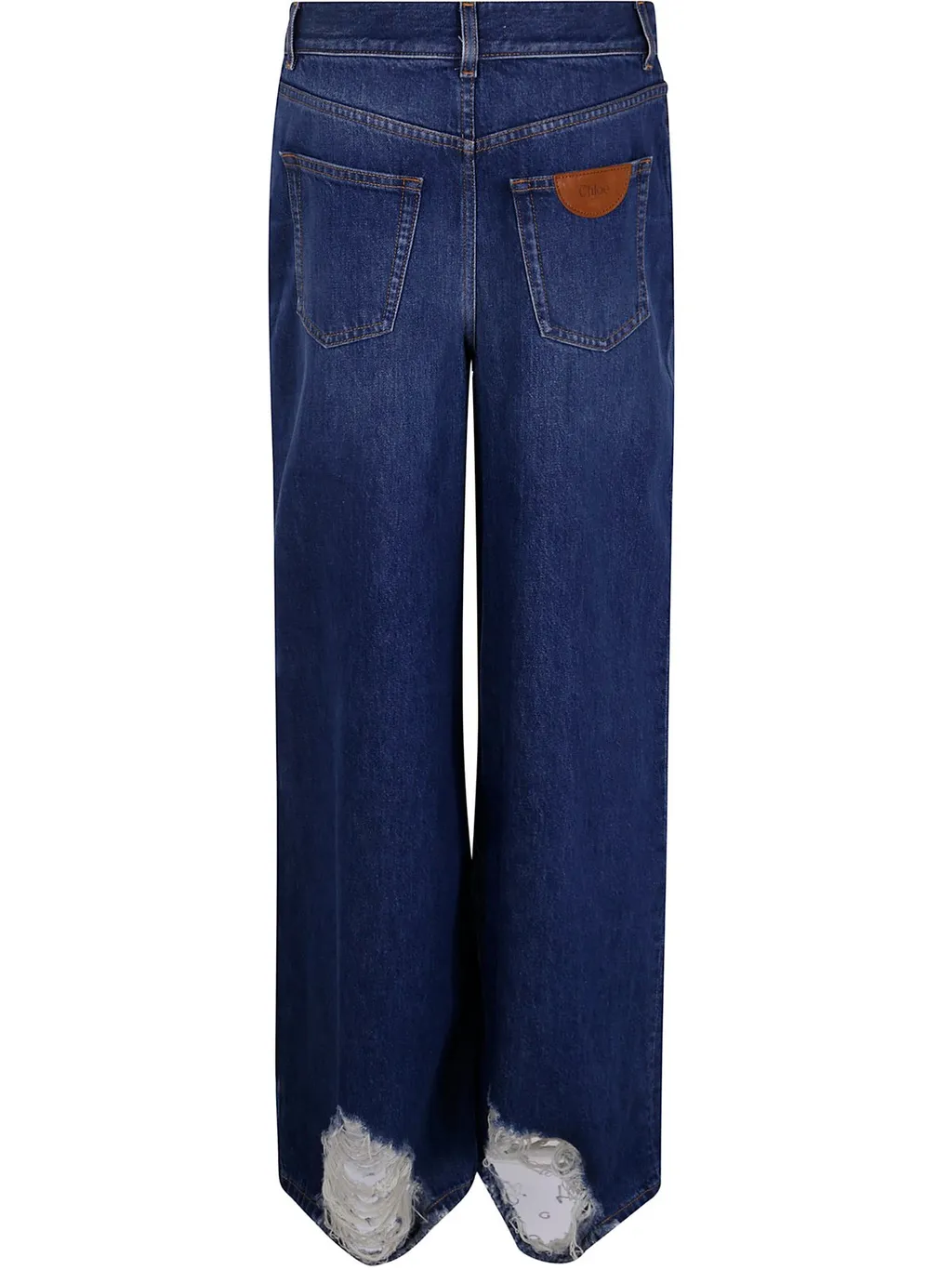Logo Patch Distressed Jeans