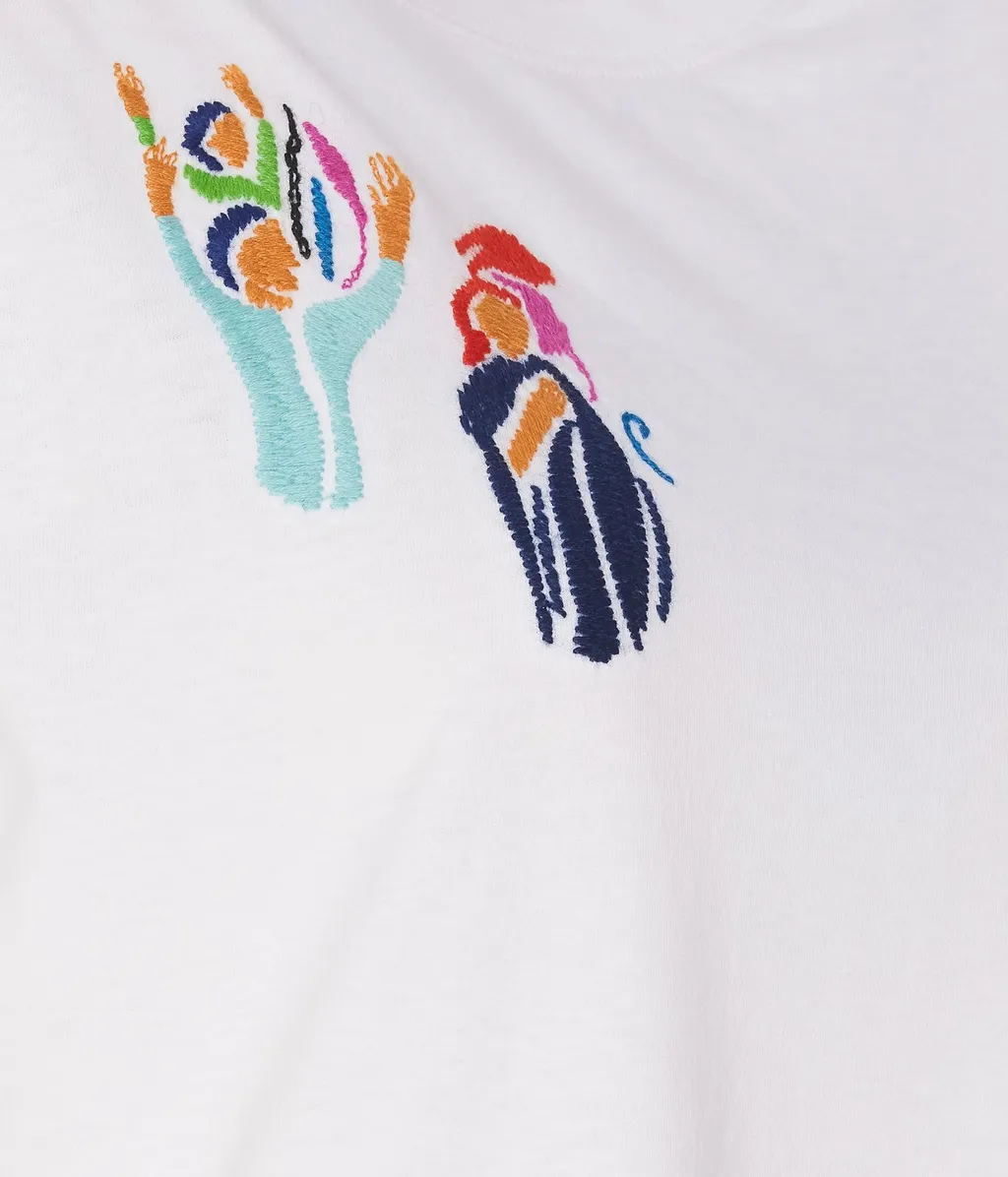Embroidered Printed Crewneck T-Shirt