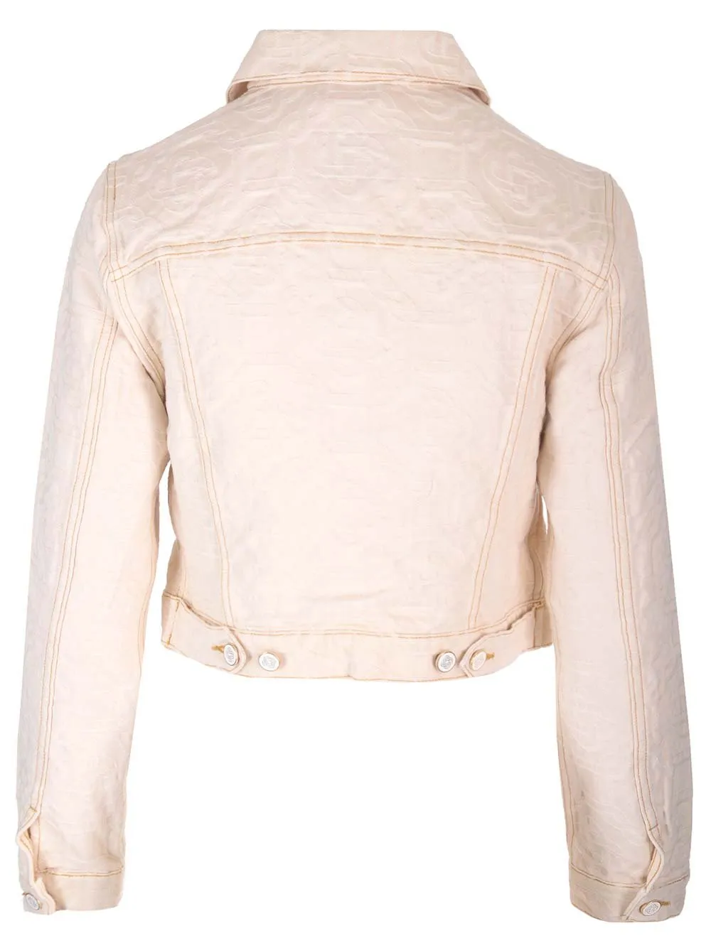 Monogram Jacquard Cropped Denim Jacket