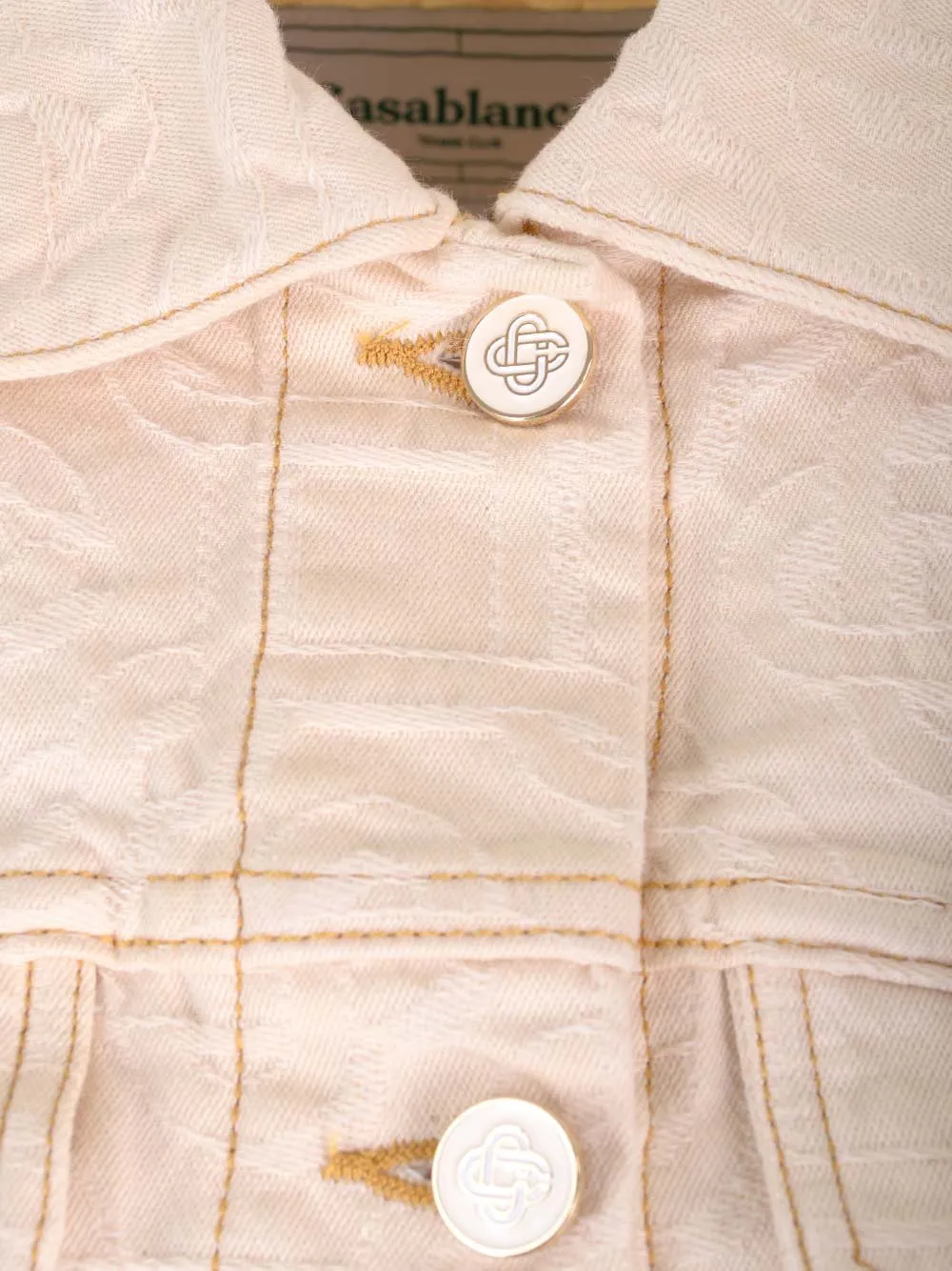 Monogram Jacquard Cropped Denim Jacket