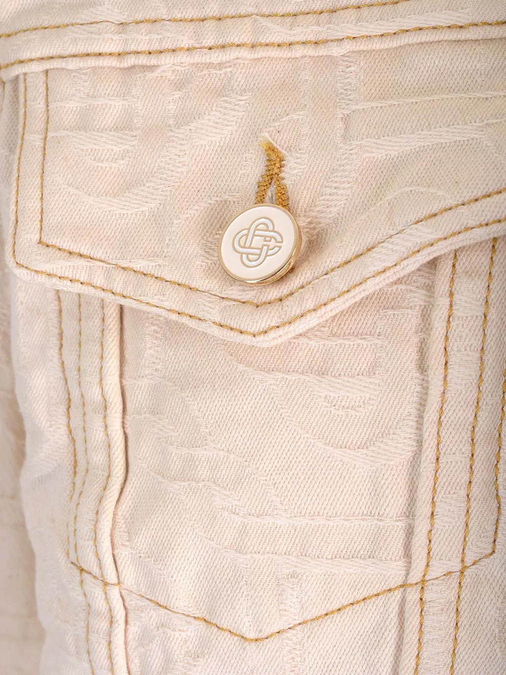 Monogram Jacquard Cropped Denim Jacket
