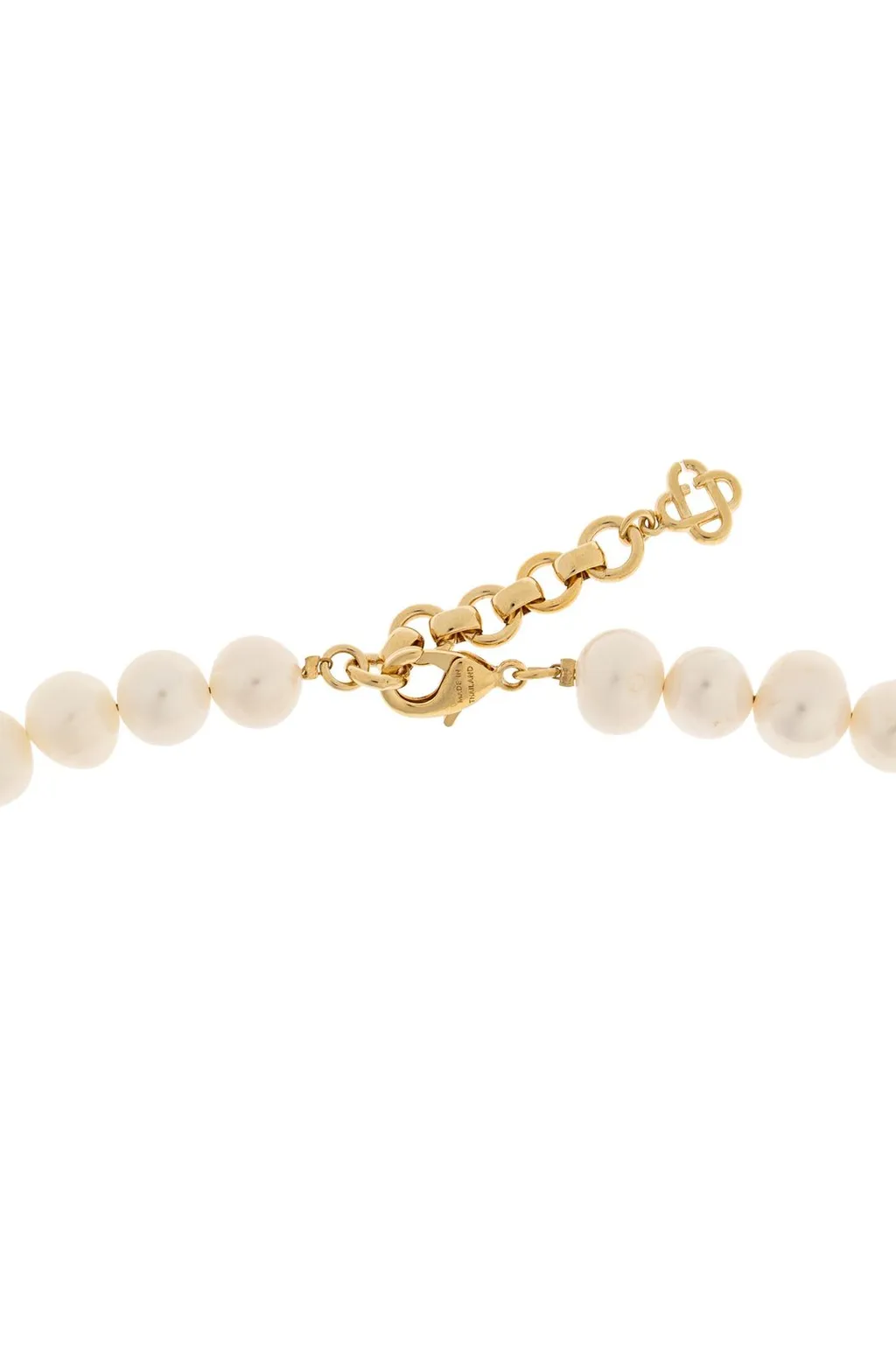 Logo Detailed Pearl Necklace