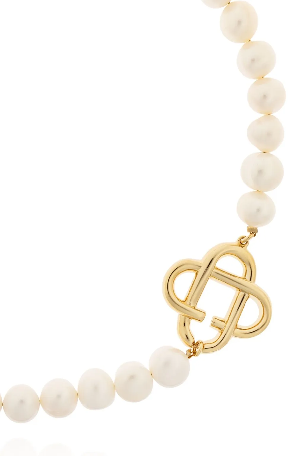 Logo Detailed Pearl Necklace
