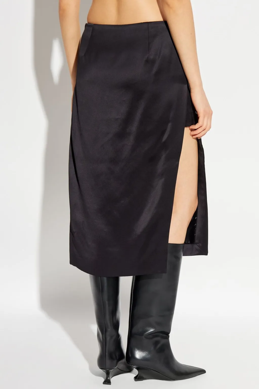 Floral Appliqué Midi Skirt