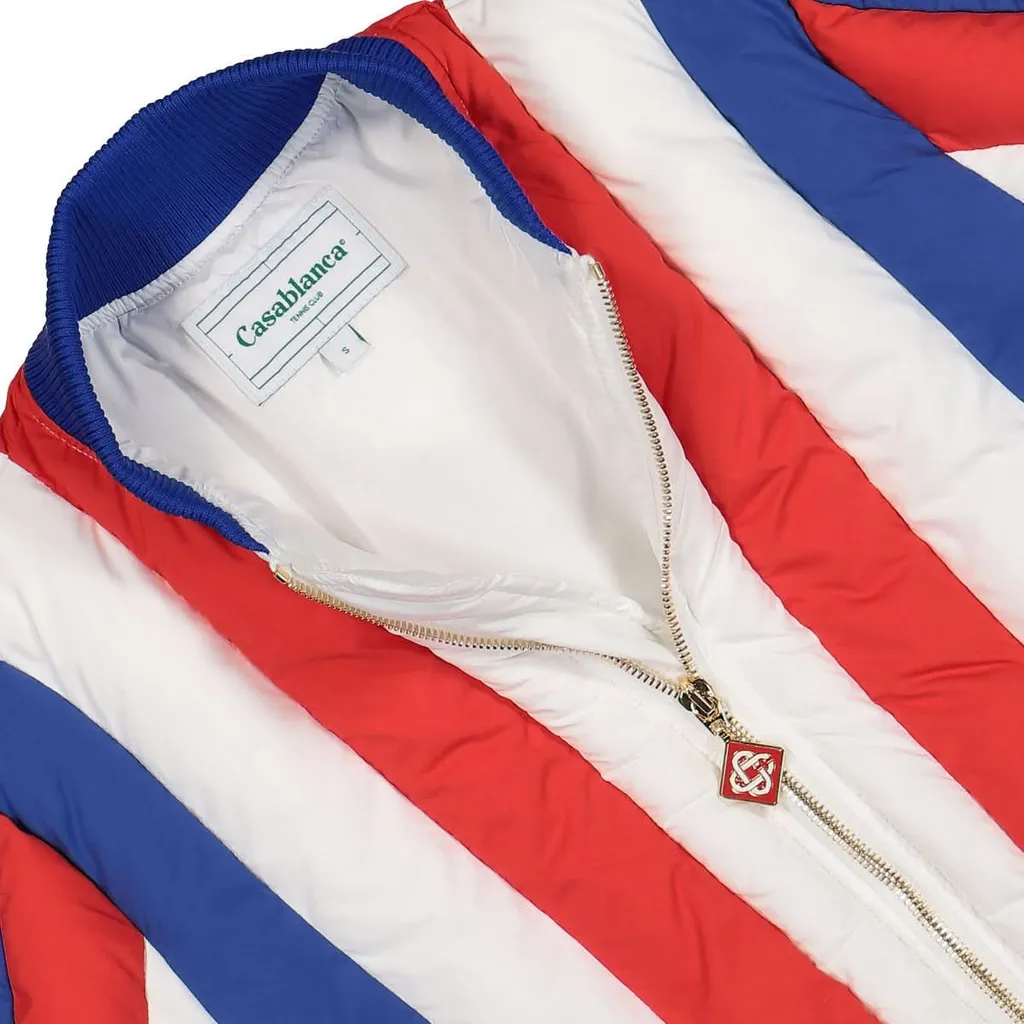 Curve Panel Puffer Bomber Jacket