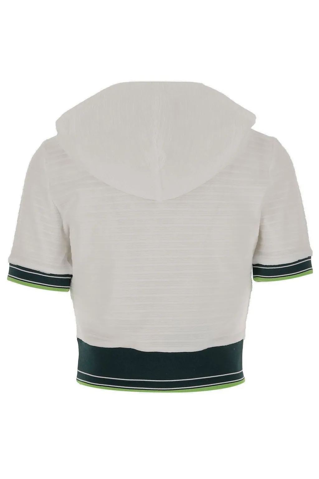 Tennis Textured Velour Cropped Hooded Top