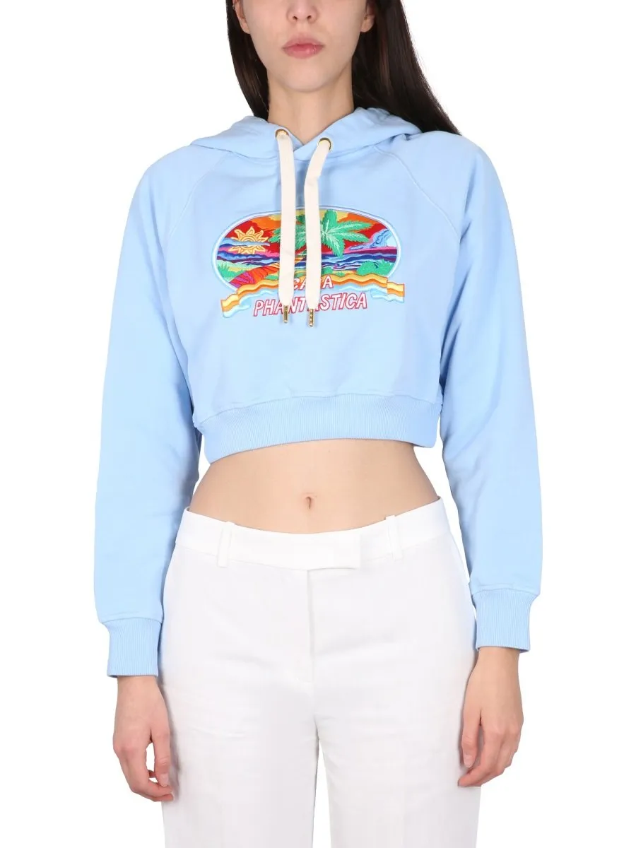 Drawstring Cropped Hoodie