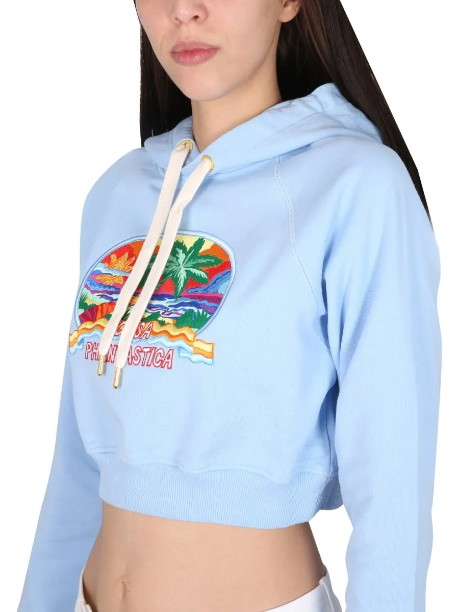Drawstring Cropped Hoodie