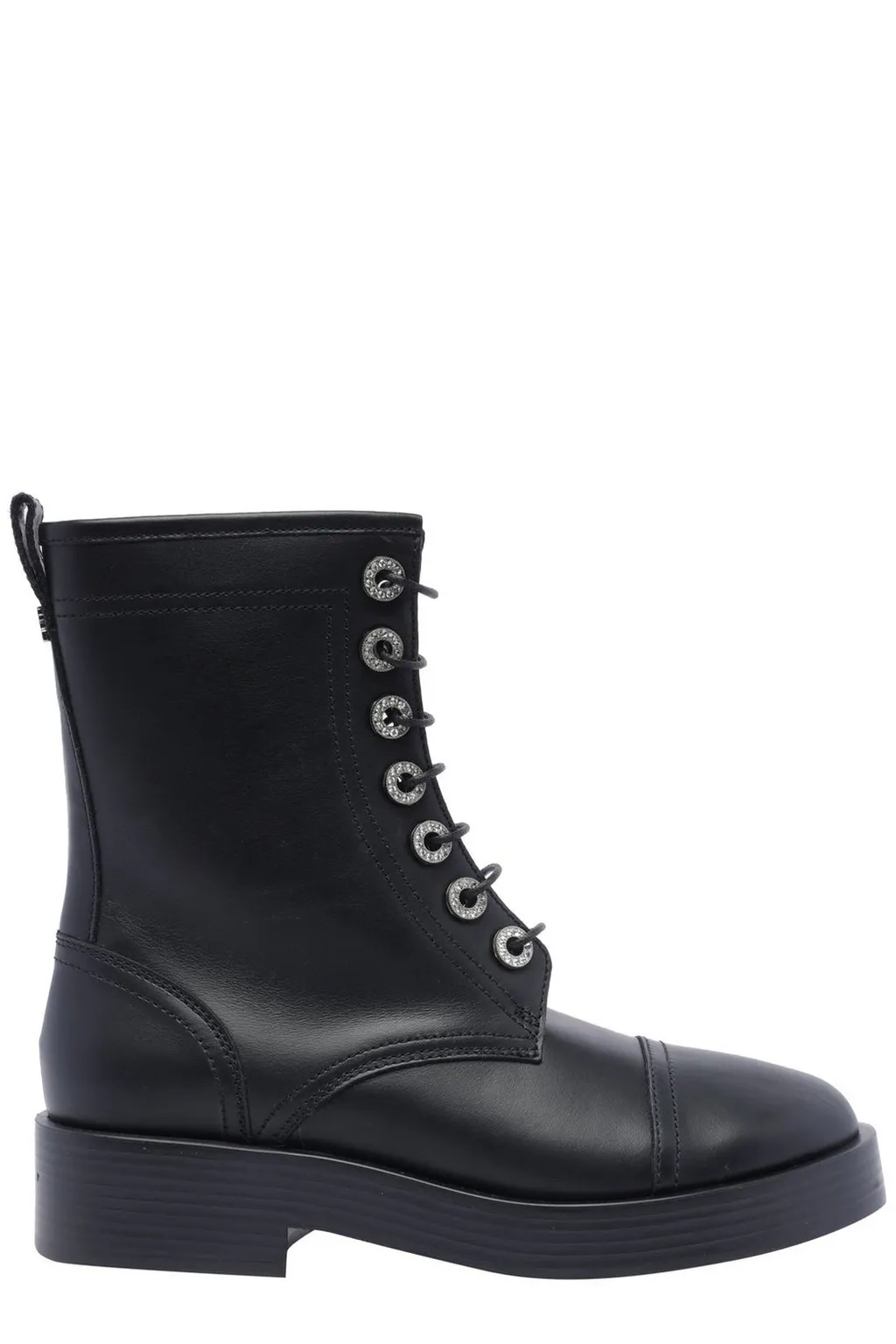 Round Toe Zipped Lace-Up Boots
