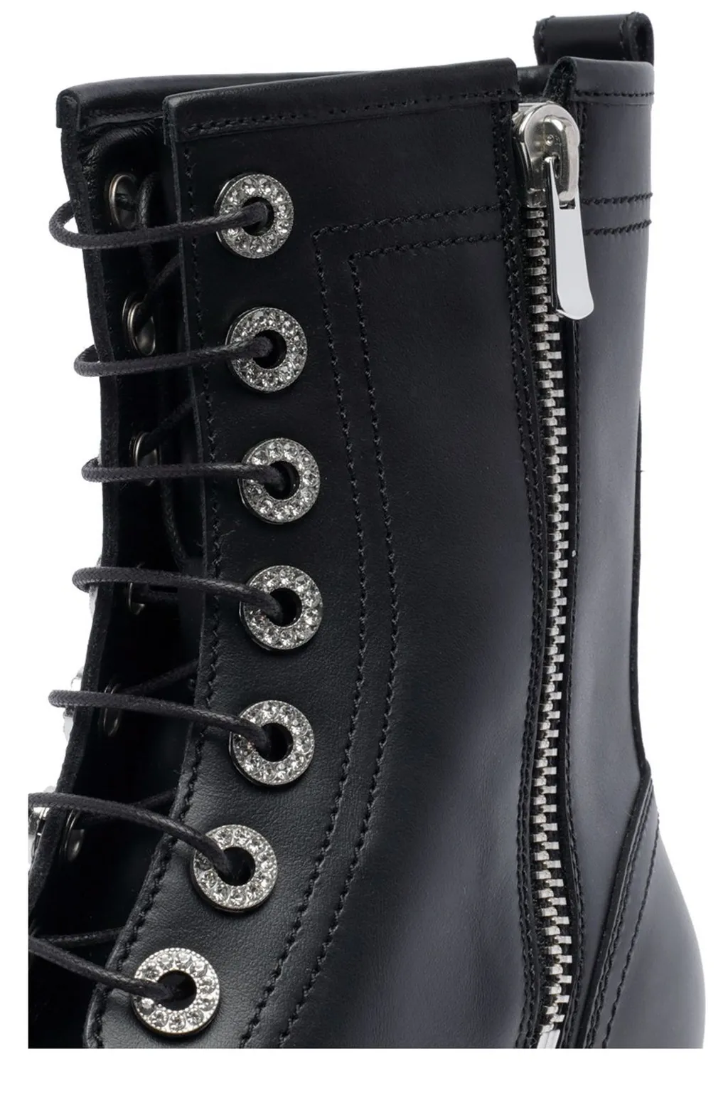 Round Toe Zipped Lace-Up Boots
