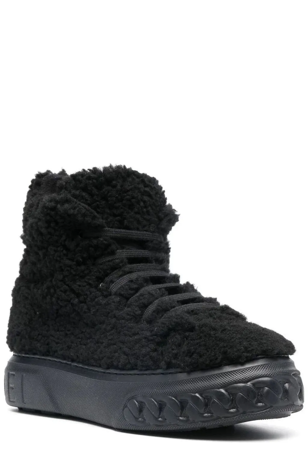 Logo Plaque Lace-Up Combat Boots
