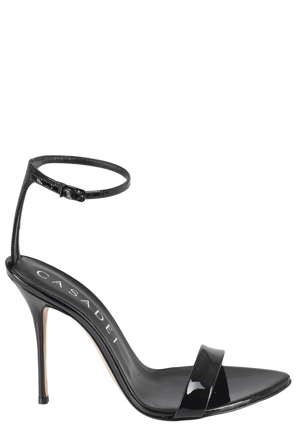 Pointed-Toe Buckle-Fastened Sandals