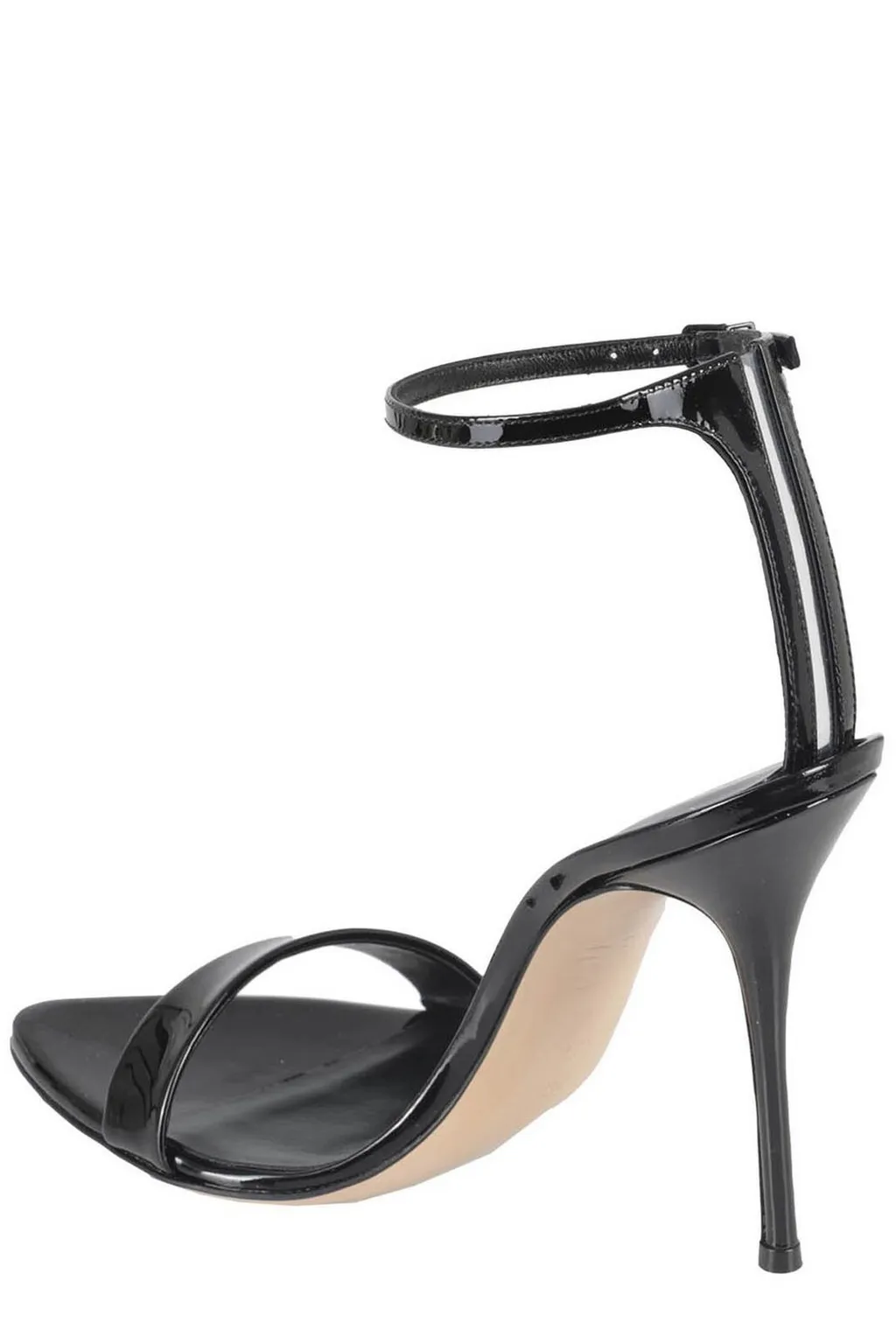 Pointed-Toe Buckle-Fastened Sandals