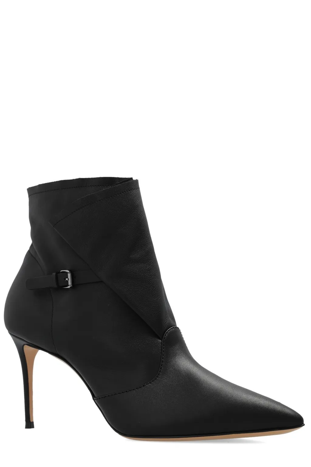 Buckled Pointed-Toe Boots