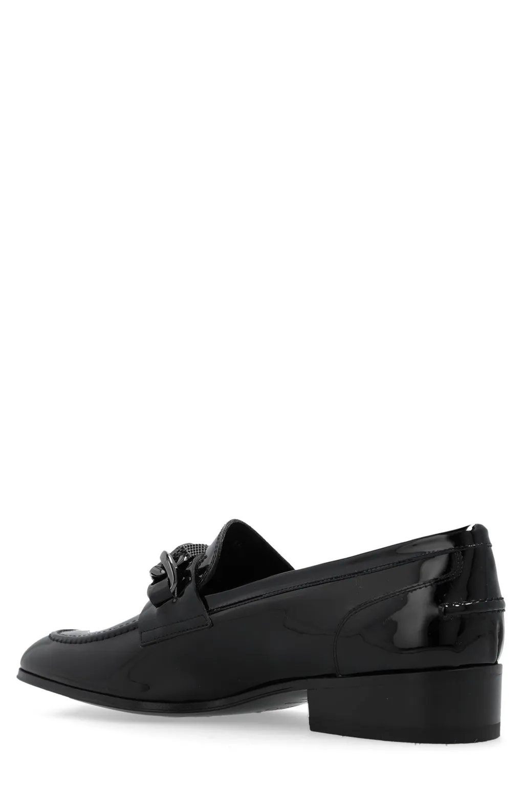 Buckle-Embellished Almond Toe Loafers
