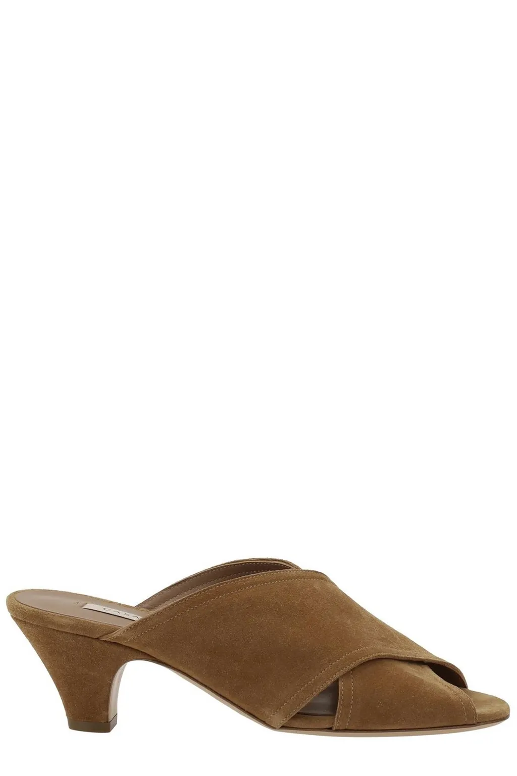 Crisscrossed Open-Toe Mules