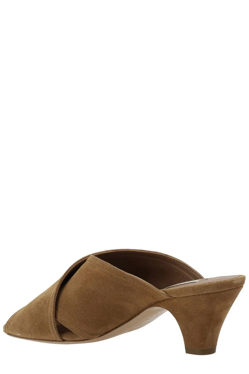 Crisscrossed Open-Toe Mules