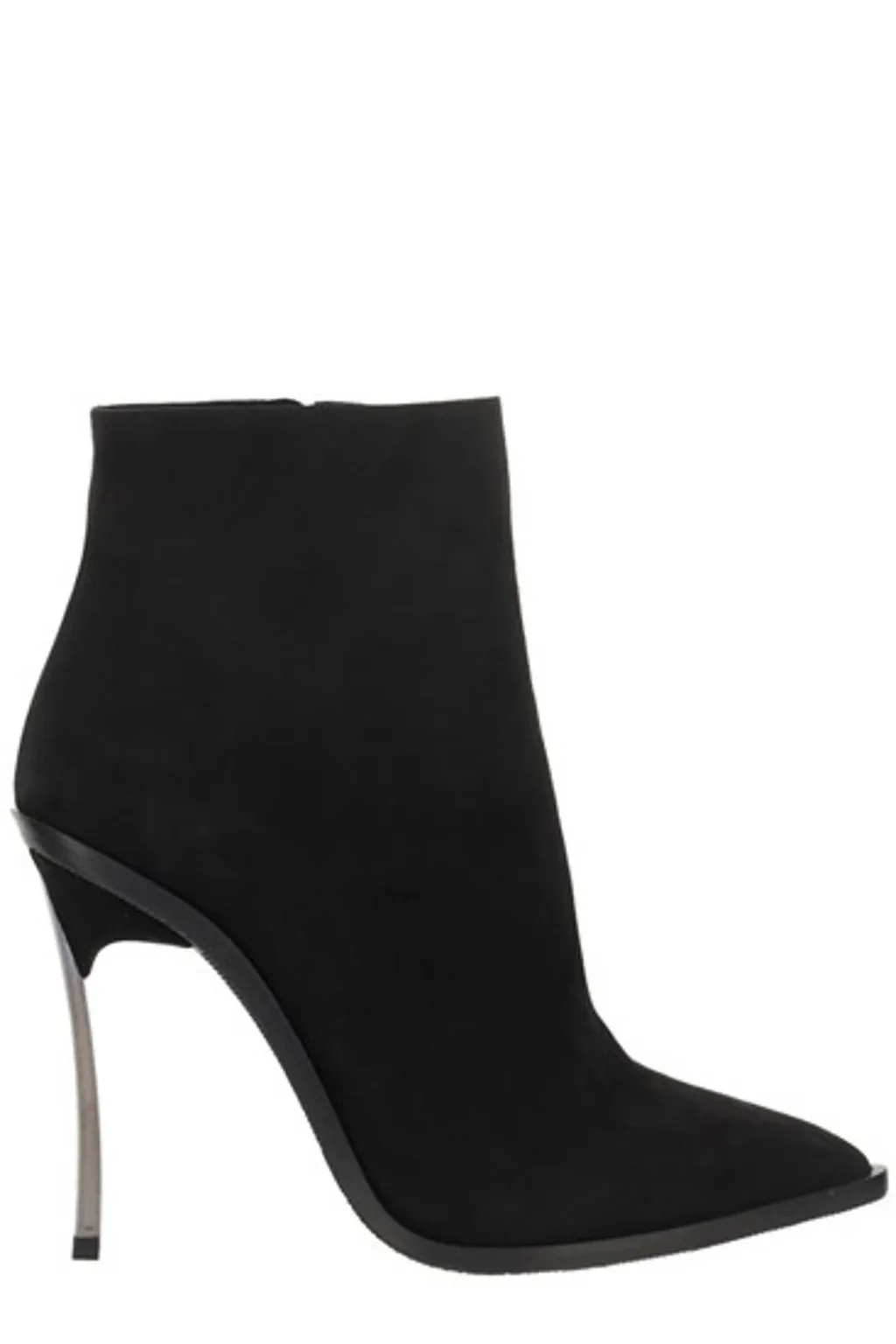 Pointed-Toe Zipped Boots