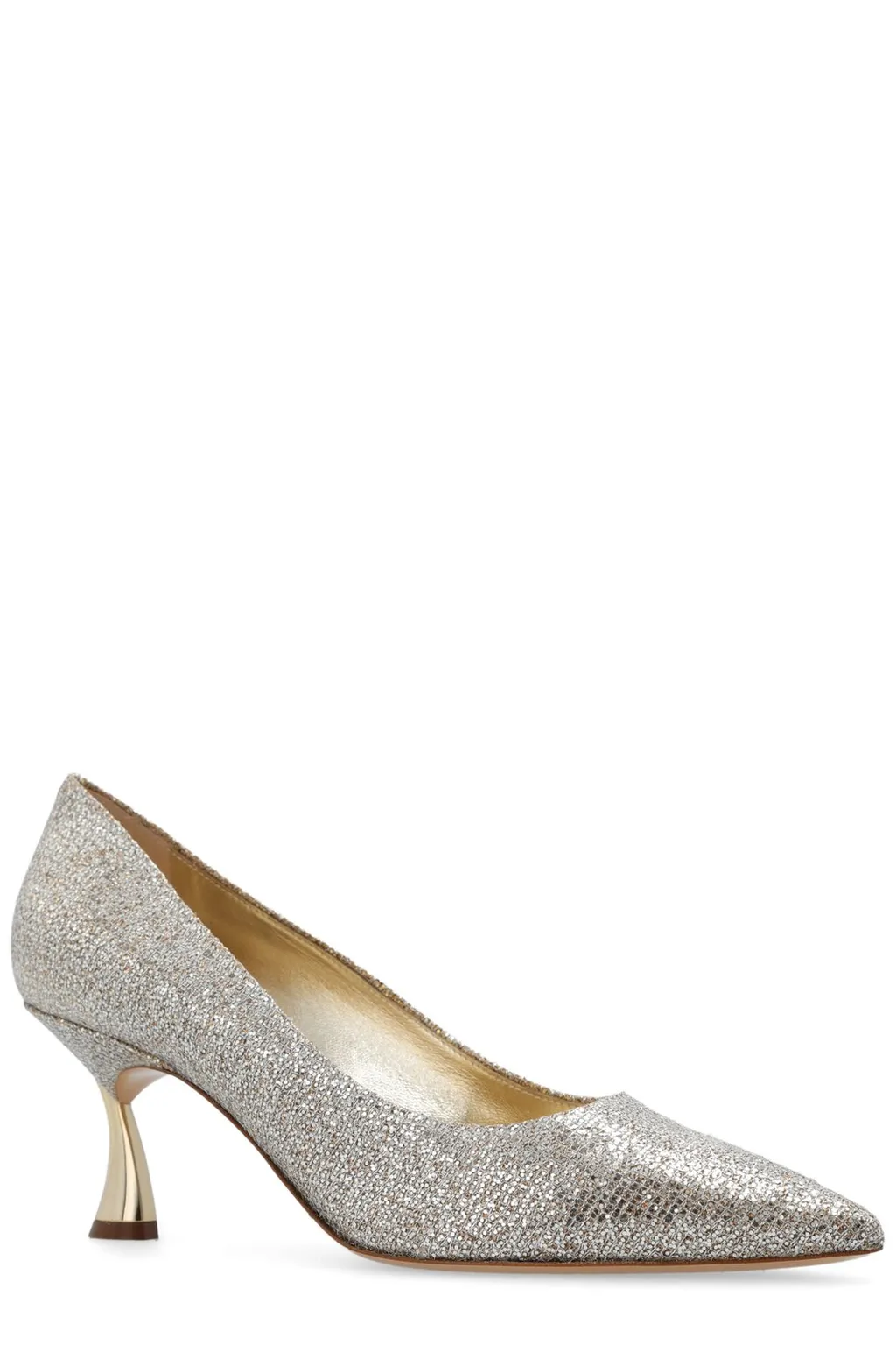 Glistening Pointed-Toe Pumps