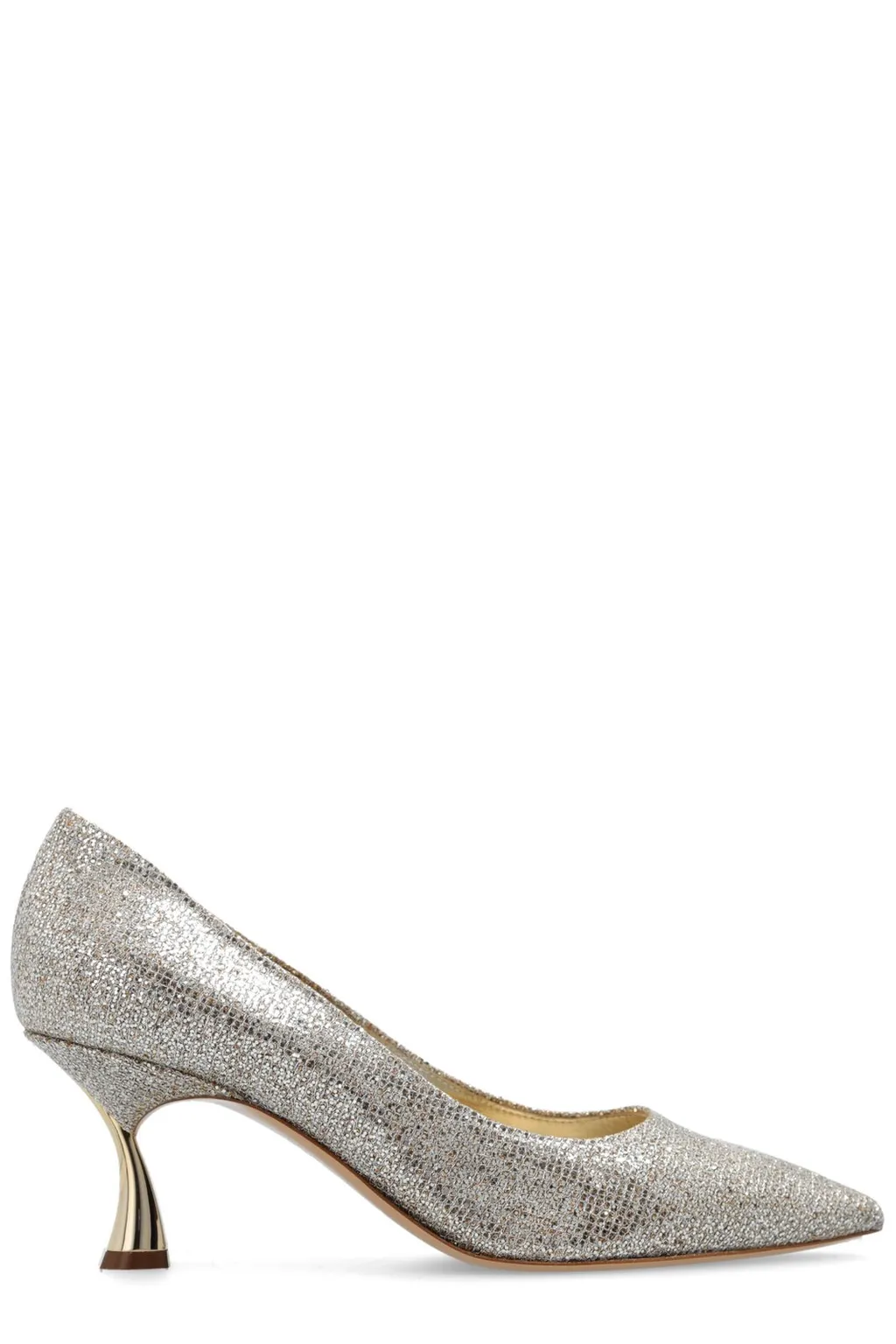 Glistening Pointed-Toe Pumps