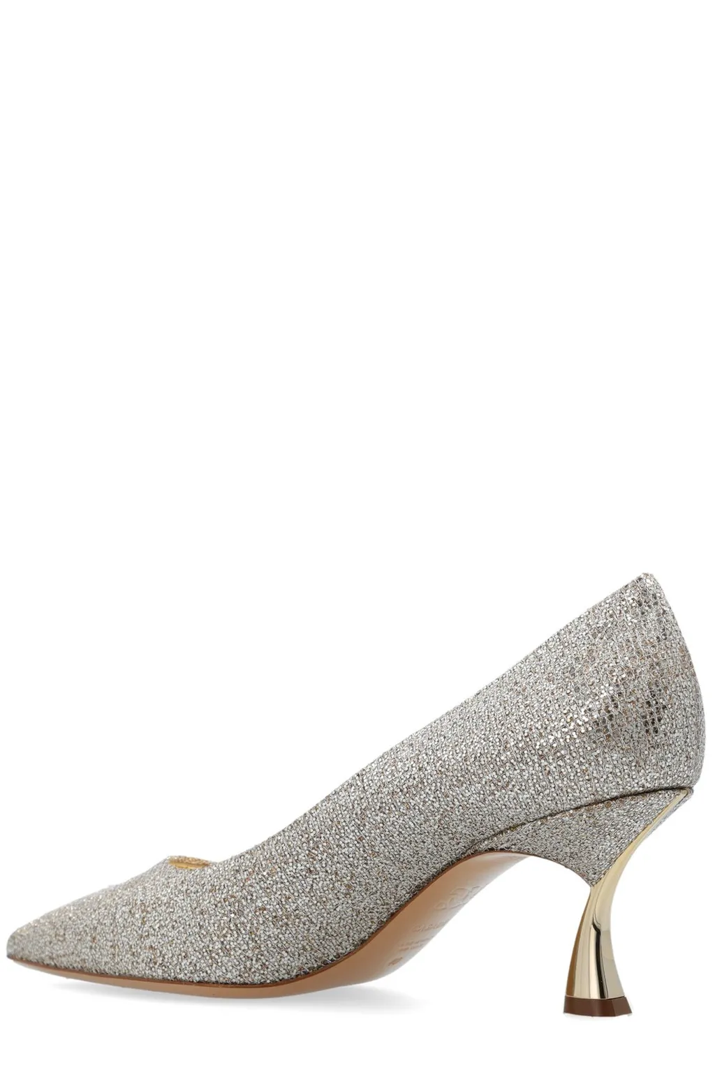 Glistening Pointed-Toe Pumps