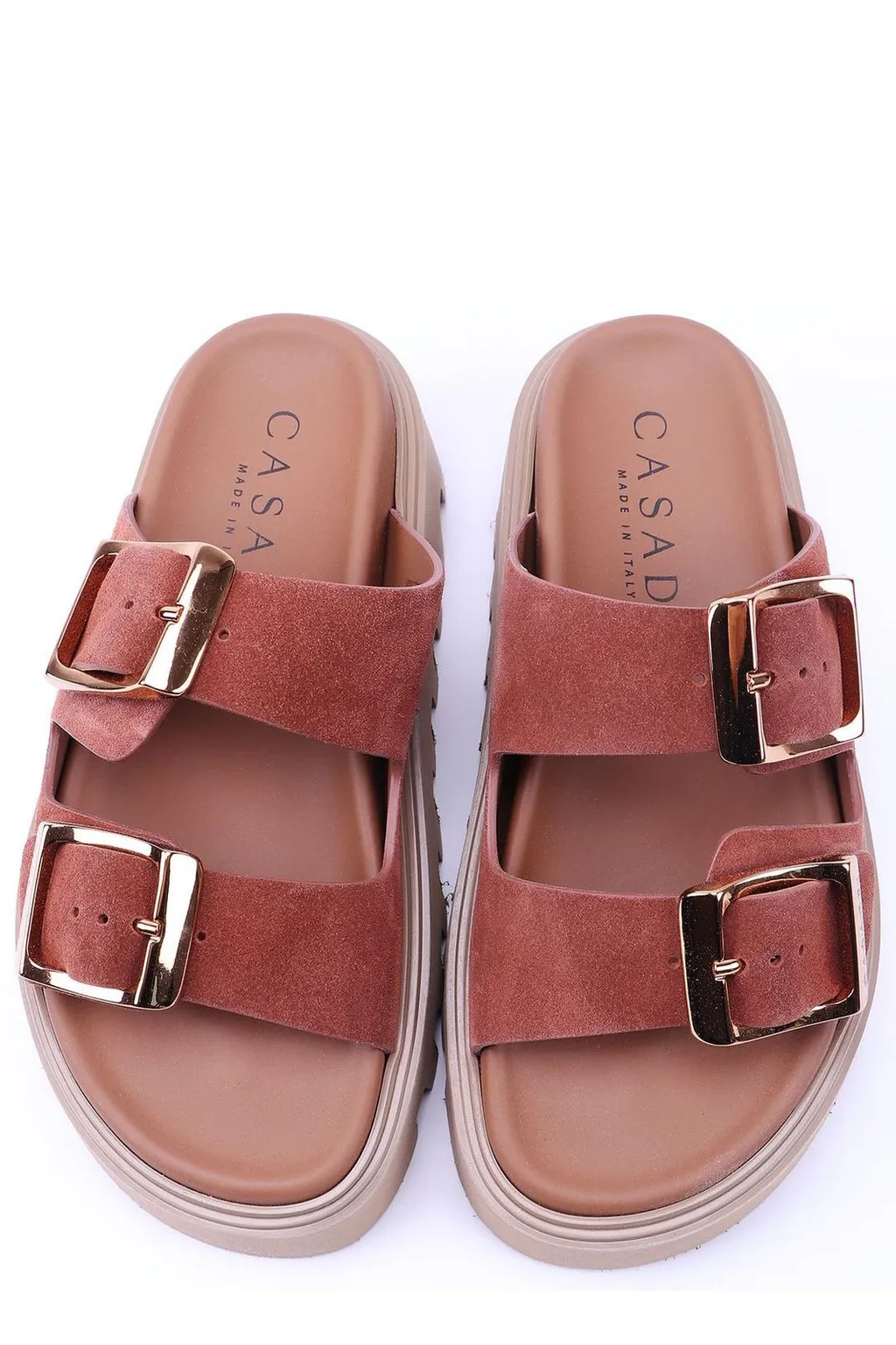 Double-Strap Slip-On Sandals