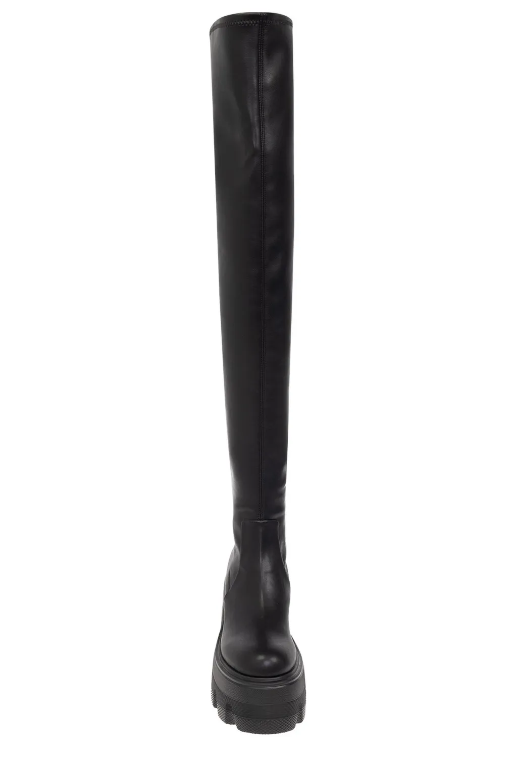 Round-Toe Thigh-High Platform Boots