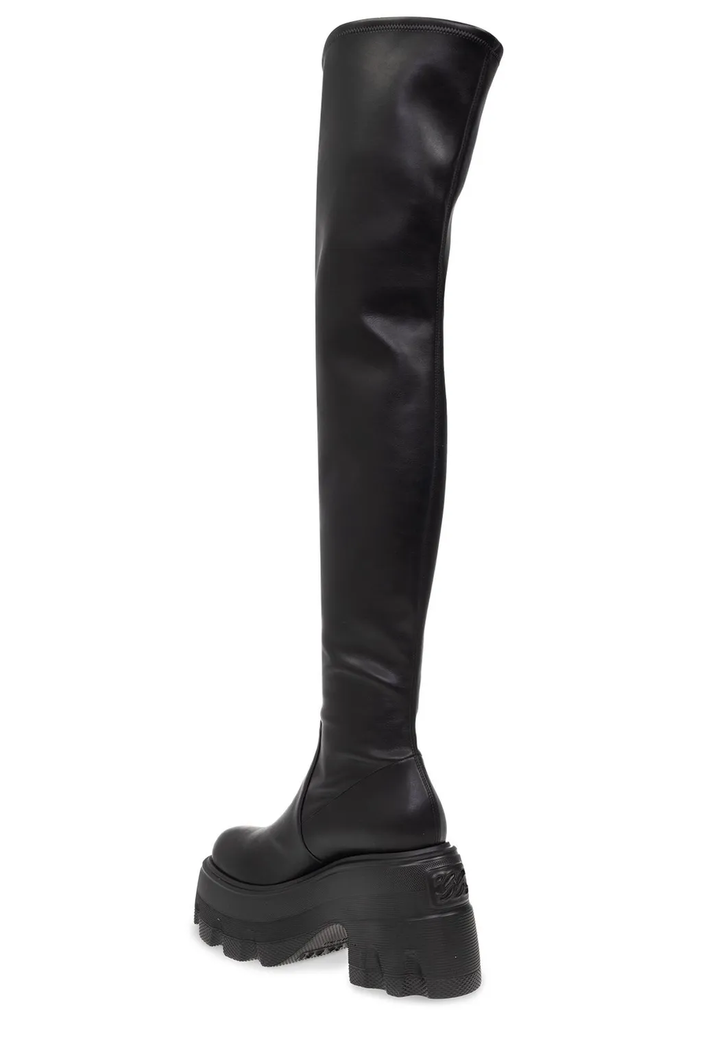 Round-Toe Thigh-High Platform Boots