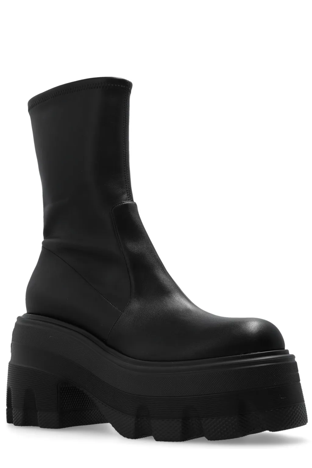 Pull-On Platform Ankle Boots
