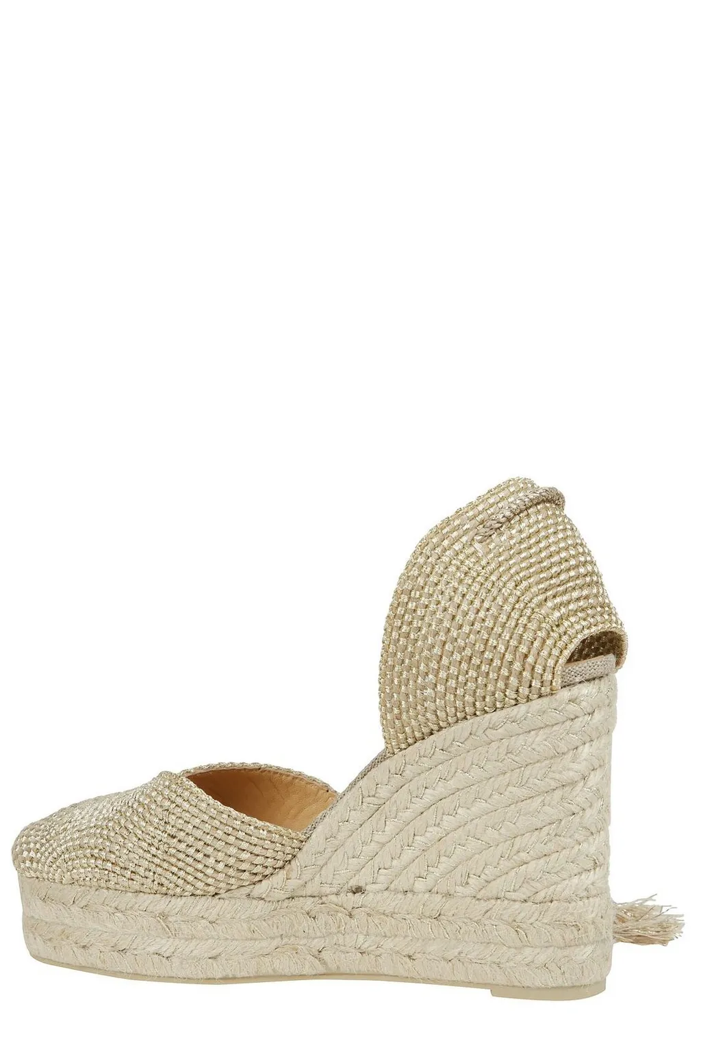 Ankle Strap Woven Wedge Espadrilles