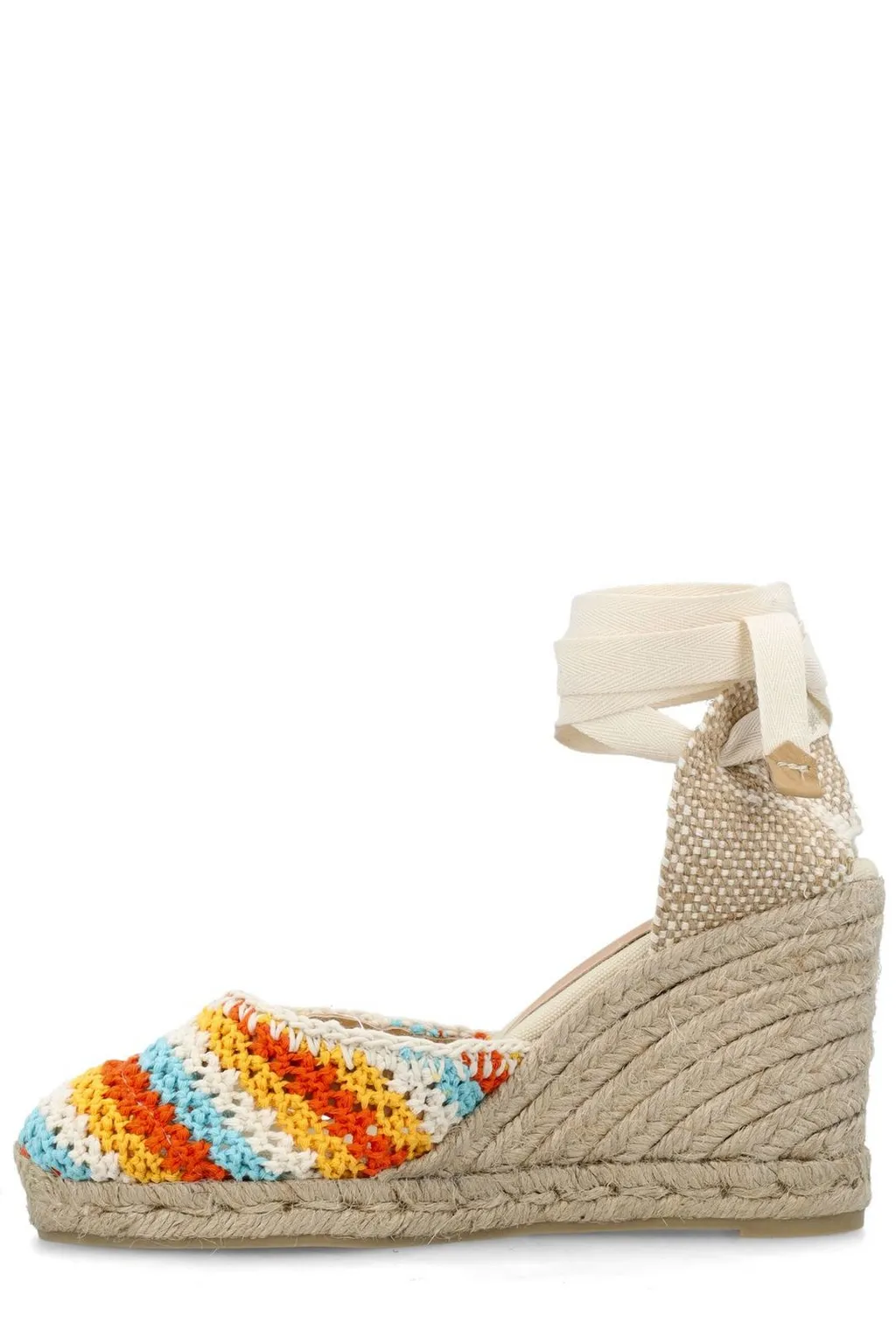 Carina Crochet Ankle Strap Wedge Espadrilles