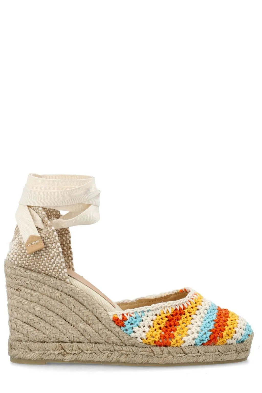 Carina Crochet Ankle Strap Wedge Espadrilles