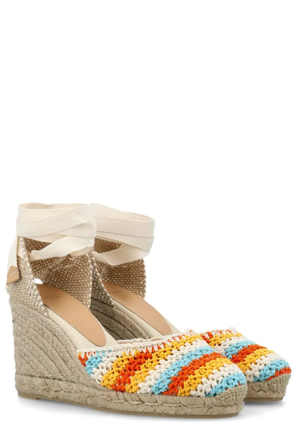 Carina Crochet Ankle Strap Wedge Espadrilles