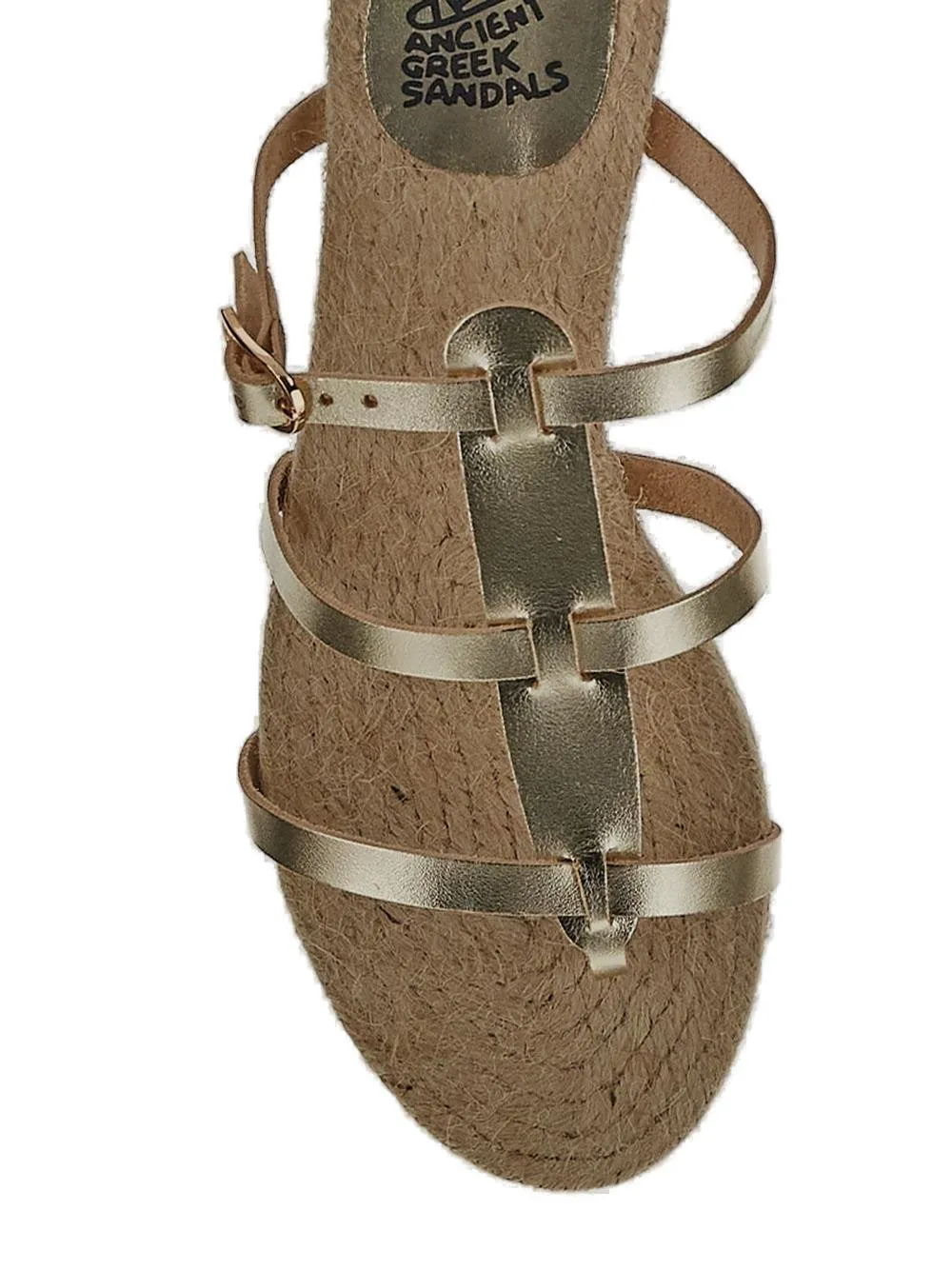 Metallic Effect Strapped Flat Slides