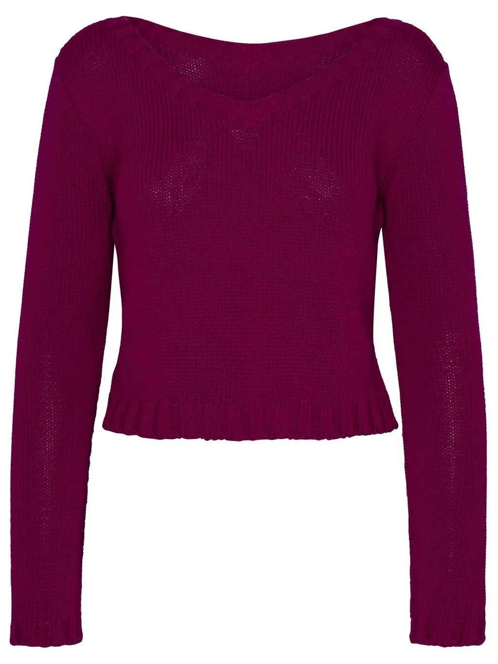Ribbed V-Neck Knitwear