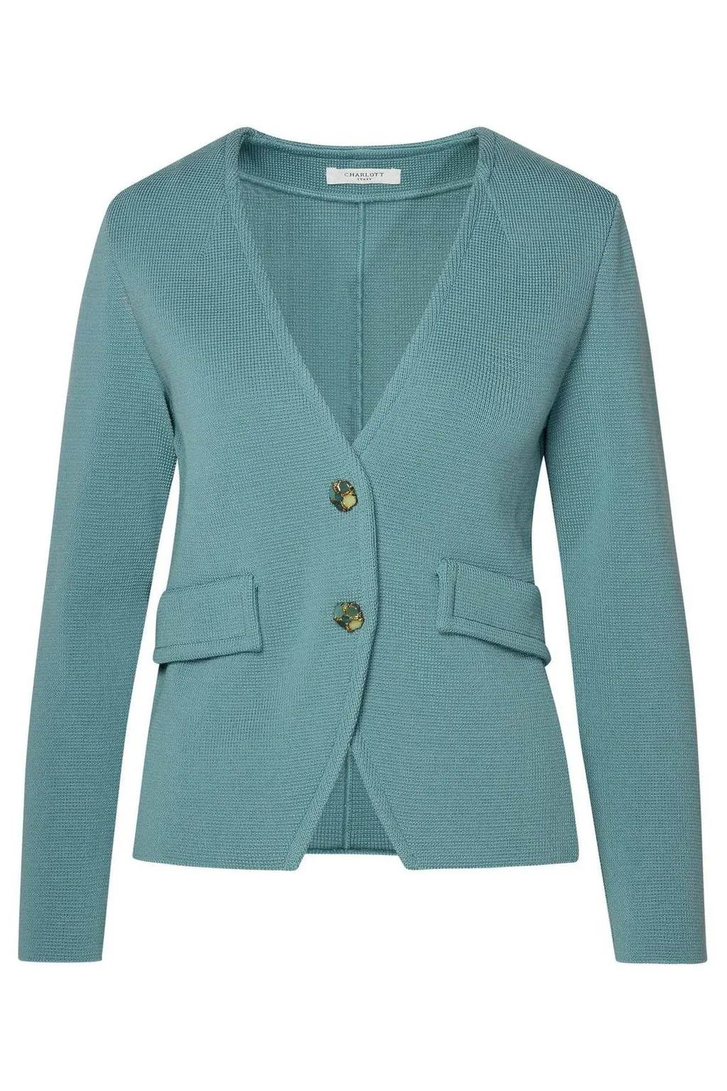 Jewel Button V-Neck Jacket