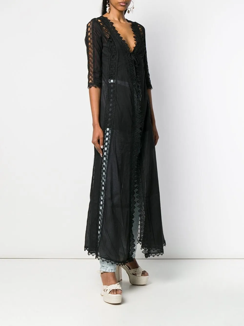 Lace Open-Front Jacket