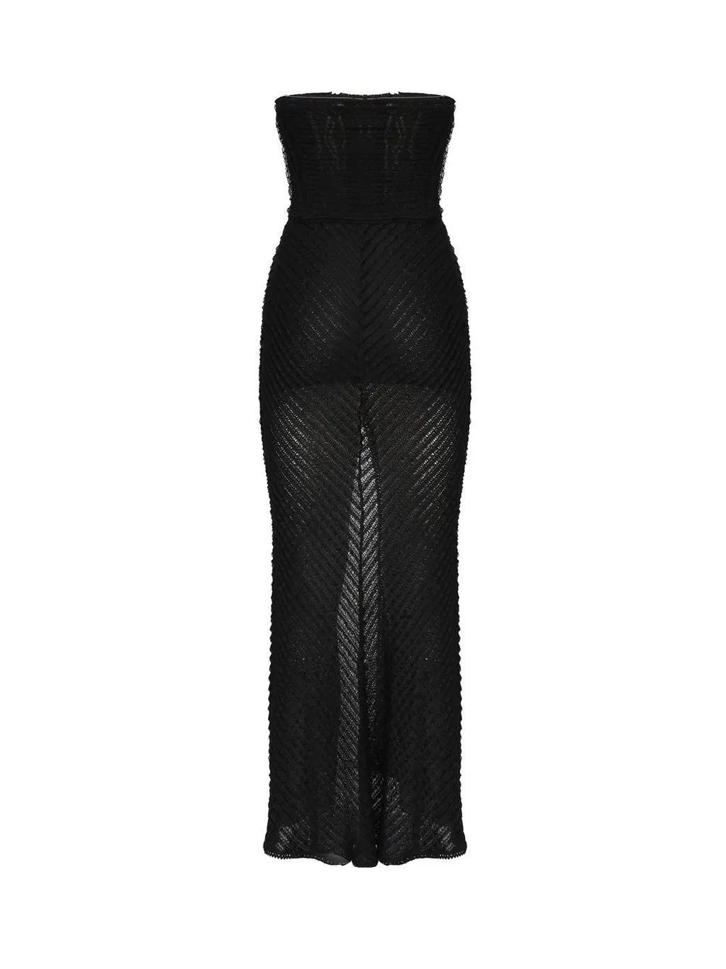Strapless Mesh Maxi Dress