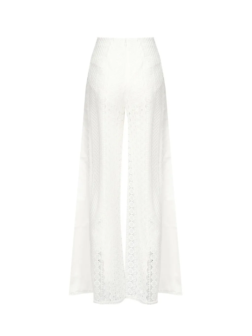 Wide-Leg Semi-Transparent Pants