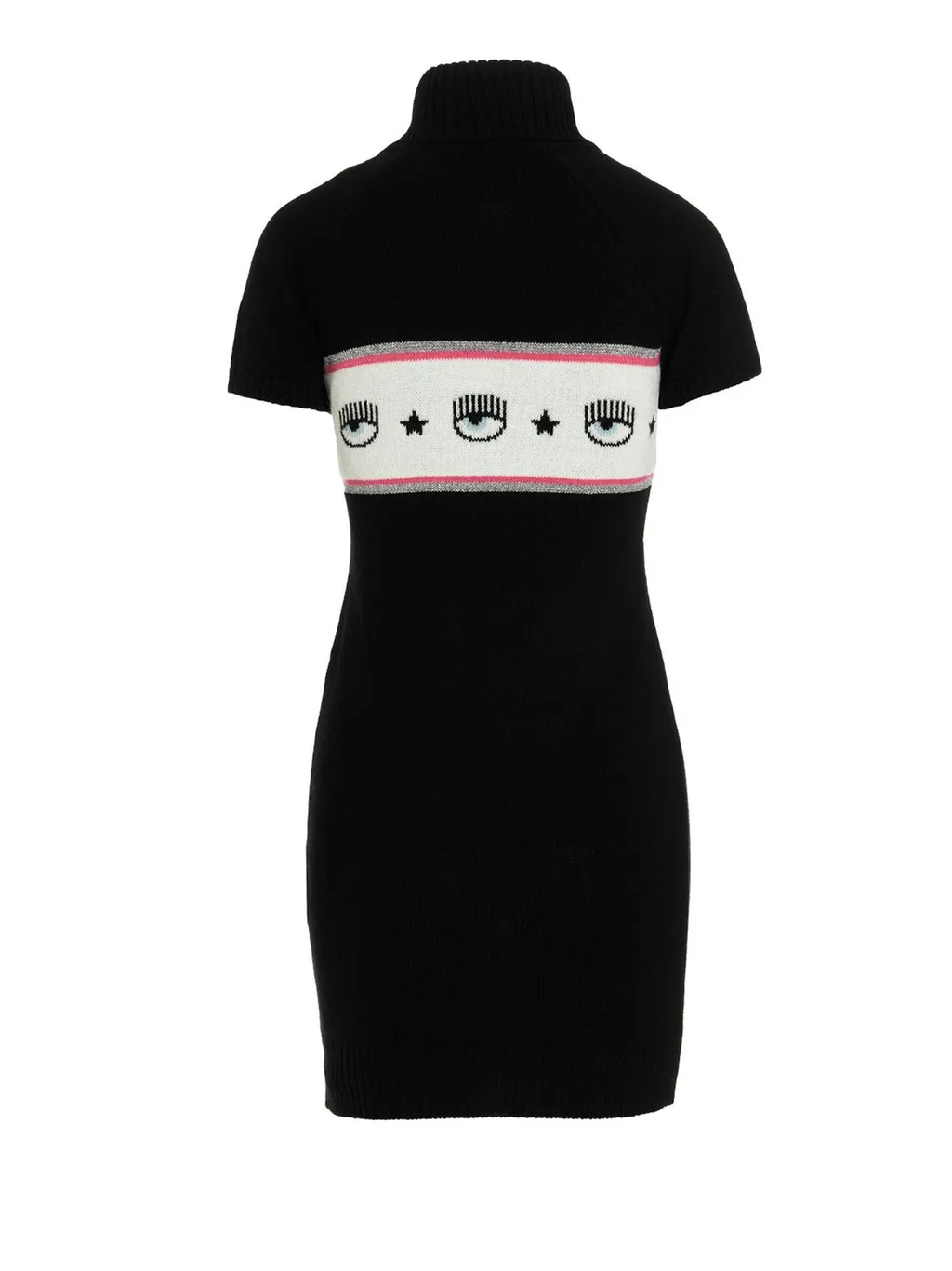 Logo-Intarsia Roll Neck Knitted Dress