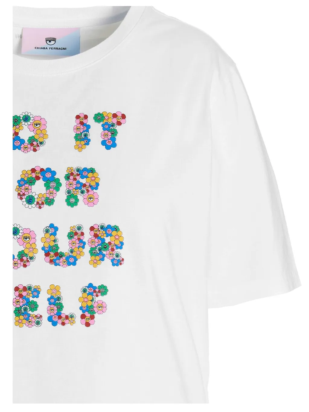 Slogan Printed Straight-Hem T-Shirt